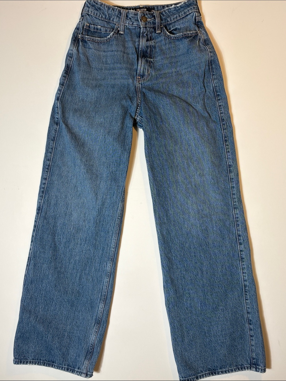 Hollister Ultra High Rise Baggy Jeans W25R Medium Wash Wide Leg Denim